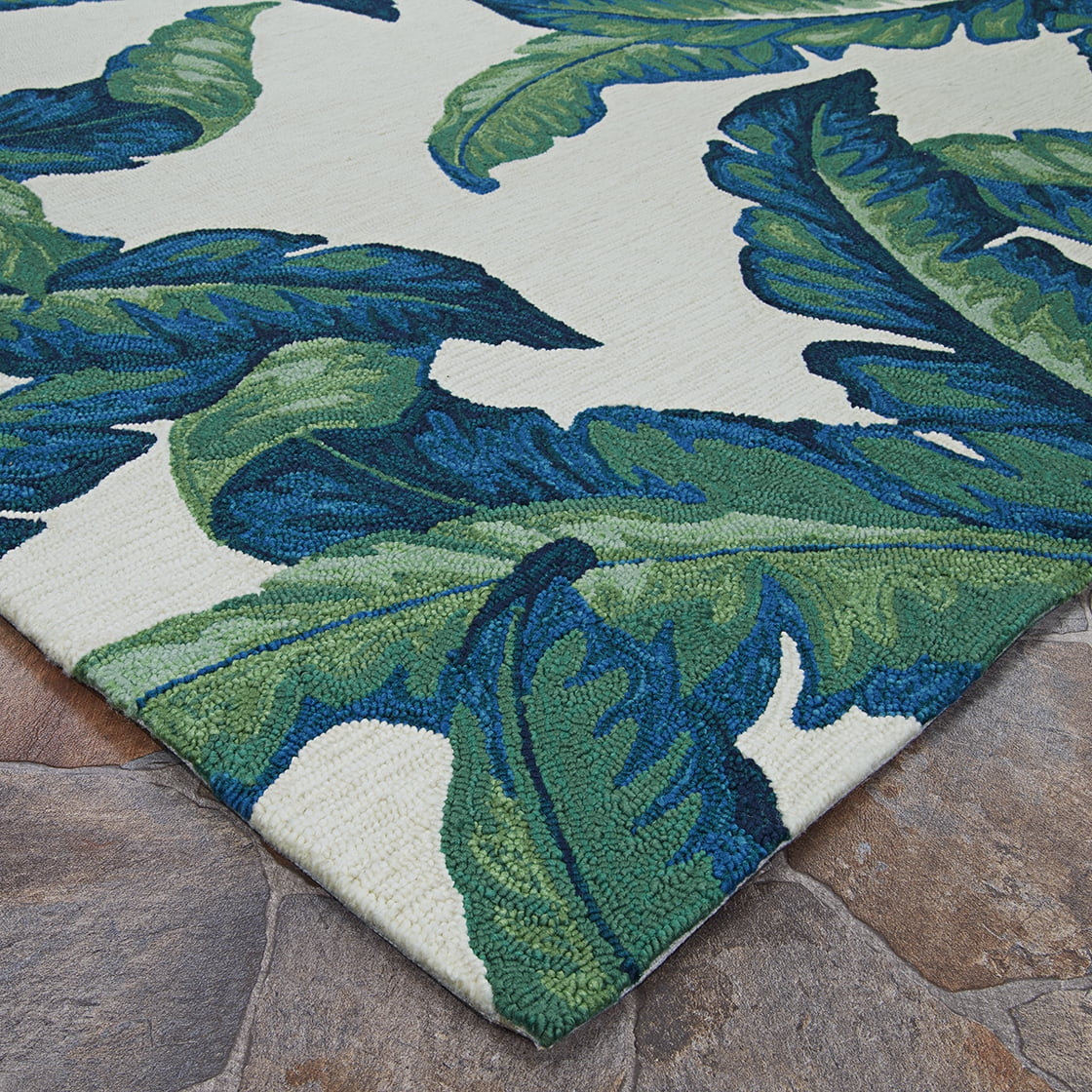 Couristan Covington Palm Leaves 2' x 3' Green Floral Outdoor Rug