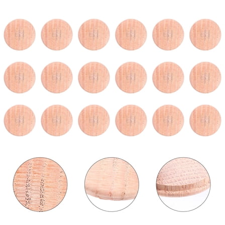HONMEET  Oak Tapered Wood Plugs for Screw Holes 50 Pcs Furniture Repair 1.6×1.6×0.1in