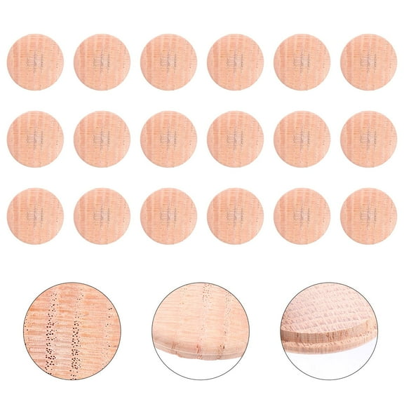 HONMEET  Oak Tapered Wood Plugs for Screw Holes 50 Pcs Furniture Repair 1.6×1.6×0.1in