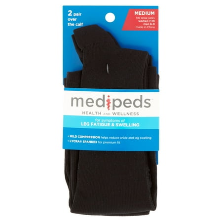 MediPeds Over the Calf Compression Socks, Medium, 2 Ct - Walmart.com