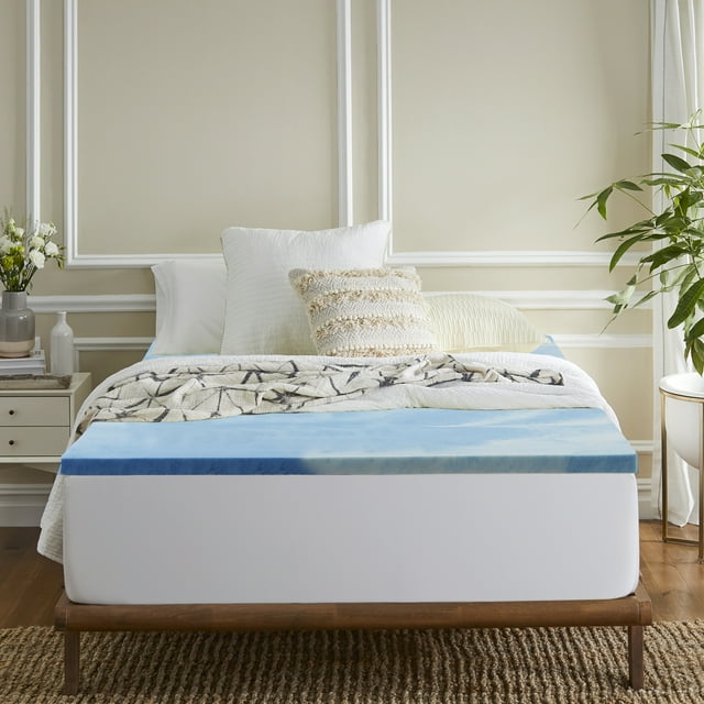 Sleep Innovations Surmatelas en Mousse Mémoire à Gel Rafraîchissant, Simple TG, 2 Pouces