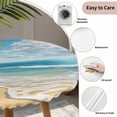 thumbnail image 5 of Summer Beach Round Fitted Tablecloth with Elastic Edge, Waterproof Table Cloth Table Cover for 55"-60" Tables, Coastal Ocean Tropical Palm Trees Tablecloths for Dining Picnic Indoor Outdoor, 5 of 9