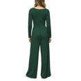 thumbnail image 5 of Bloomae Long Sleeve Jumpsuit for Women Trendy Fall Outfits Loose Fit Casual Ruched Elastic High Waist One Piece Square Neck Wide Leg Pants Romper With Pockets, 5 of 7
