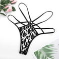 thumbnail image 4 of Cow Print&nbsp;black White Open Type Women's Panties Crotch Opening G-strings Thongs Lingeries Underwear, 4 of 7