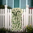 thumbnail image 5 of EGYMEN Indoor/Outdoor Artificial Violet Fence, 31.5" Silk-Fabric Garden Decor with UV-Resistant Flowers for Balcony, Courtyard & Commercial Spaces, Home & Garden Essentials(White), 5 of 6