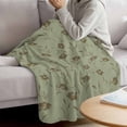thumbnail image 3 of Sage Green Floral Blanket Soft Cozy Warm Throw Blanket for Couch, Plush Fuzzy Flannel Fleece Blankets for Sofa, Vintage Spring Botanical Flowers Bed Blankets Lightweight Gifts for Women, 50"x80", 3 of 9