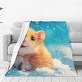 thumbnail image 4 of Salouo Cloud Cute Hamster Print Bed Blankets,Flannel Blanket Comfortable Air Conditioning Blanket Lightweight Blanket for Sofa Bed Travel & Couch -80"x60", 4 of 8