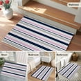 thumbnail image 5 of Area Rug 2 x 3 Ft, Pink Grey Striped Indoor Accent Bathroom Rugs for Kitchen/Laundry Room, Farmhouse Stripes Modern Abstract Art Washable Non-Slip Runner Floor Mat for Entryway, Living Room, 5 of 8