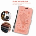 thumbnail image 5 of Mantto Samsung Galaxy S22 Ultra Wallet Case, Embossed Butterfly Flower Premium PU Leather [Kickstand] [Card Slots] [Wrist Strap] [6.8 inch] Phone Cover for Samsung S22 Ultra, Pink, 5 of 6
