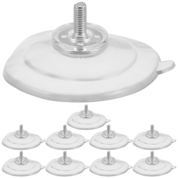 WASHWEPE Small Suction Cups Transparent Plastic 10Pcs for Kitchen Accessories