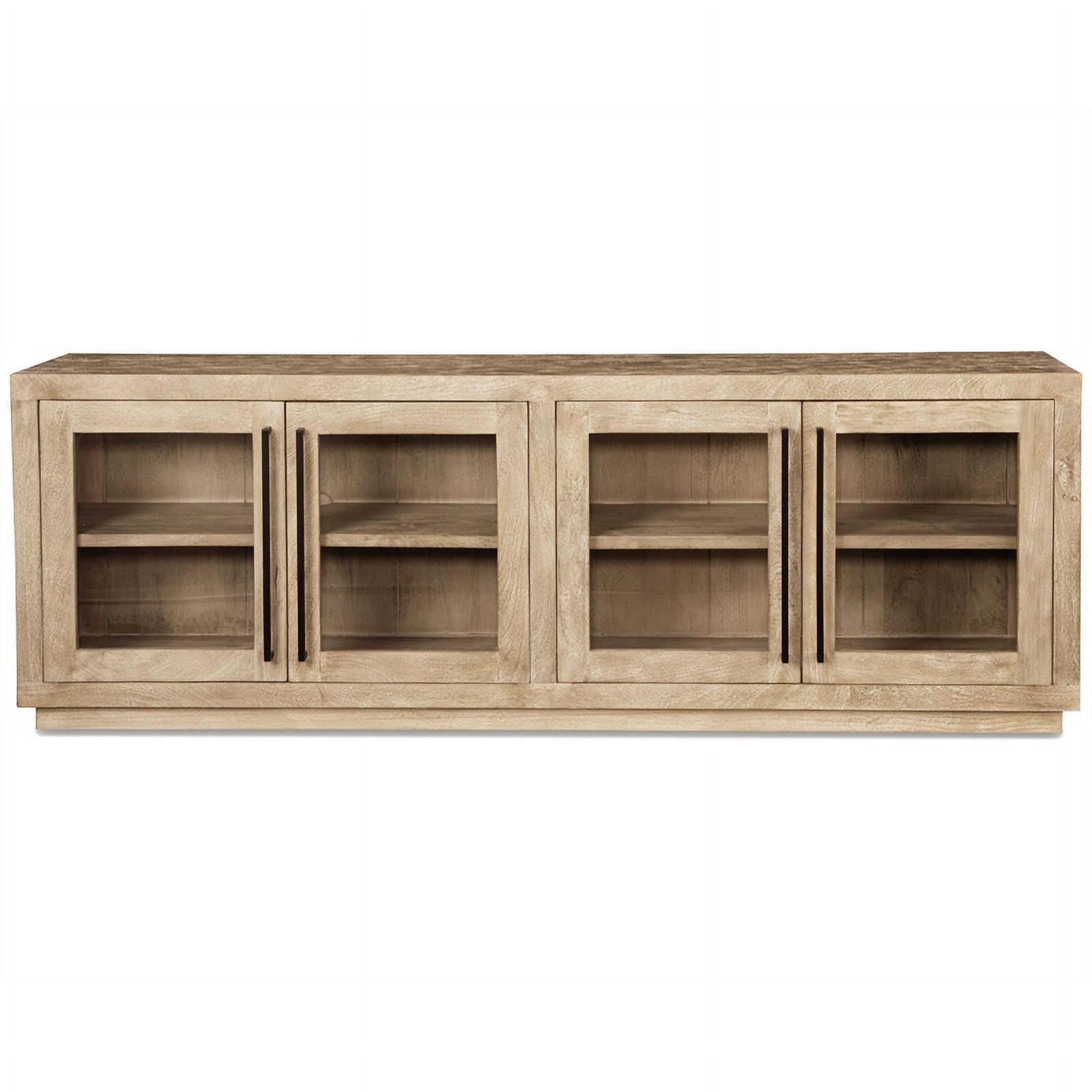 Ashley Furniture Belenburg 4-Door Wood Accent Cabinet in Natural Light Brown