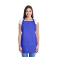 thumbnail image 2 of DALIX Apron Commercial Restaurant Home Bib Spun Poly Cotton Kitchen Aprons (3 Pockets) in Royal Blue, 2 of 6