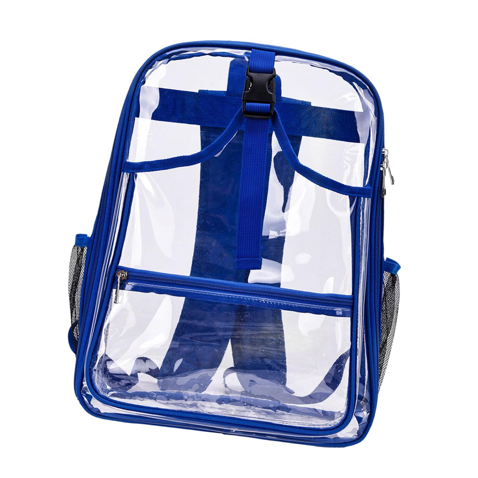 funtasica Tennis Backpack ,Racket Bags ,PVC, Lighweight Clear Large Capacity Unisex Gym Badminton Bag Tennis Rucksack for Men and Women Blue