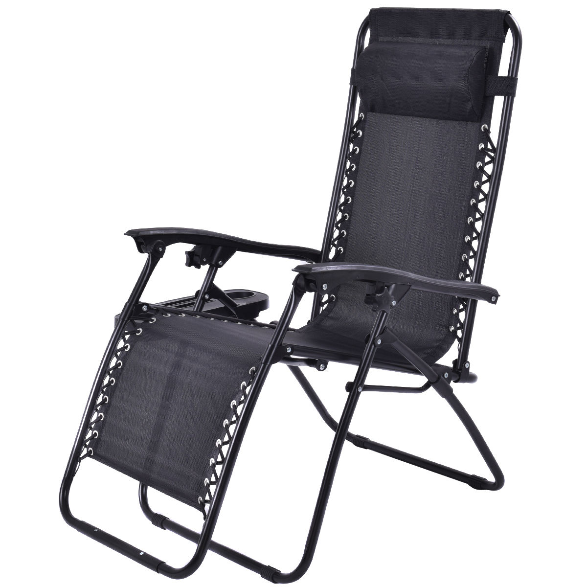 Topbuy 2PC Zero Gravity Chair Adjustable Recliners Textiliene Black - image 5 of 6