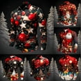 thumbnail image 4 of Mens Christmas Santa Digital 3D Printed Button Lapel Long Sleeve Shirt Top N Shirt Embroide Western Shirt Shirts for Big Men Fashion Shirts Men Long Sleeve Undershirt for Men T Shirt Pack Casual Long, 4 of 4