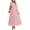 Pink, variant on PRETTYGARDEN Women's Long Sleeve Maxi Dresses Fall Casual Smocked Trim Neck Swiss Dot Tiered Flowy Wedding Guest Dress