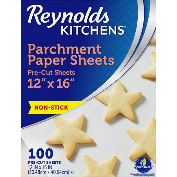 Reynolds Kitchens Parchment Paper Flat Sheets, 12x16 Inches, 100 Count