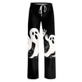 thumbnail image 6 of Zydvens Women Halloween Pajama Pants Wide Leg Lounge Wear with Pockets Soft Elastic Waist Drawstring Sleepwear Bottoms Splatter Pumpkin Print Costume Cosplay Party S-3XL, 6 of 7