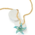 thumbnail image 4 of Ross-Simons Italian Turquoise Murano Glass Starfish Necklace With 18kt Gold Over Sterling, Women's, Adult, 4 of 7