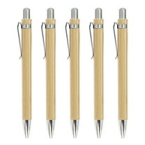 SIEYIO Bamboo Wooden Retractable Ballpoint Pen Black Ink 1mm Pens Engraved Journal Pen