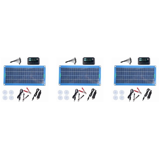 3X Panel Solar de 300W 12V 5V Controlador USB Dual Cargador de Batería de Células Solares Monocristalinas Una Prueba de Agua -100A