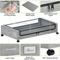 thumbnail image 4 of Under Bed Storage with Wheels, XXL 60L Under the Bed Storage Bins, Underbed Storage Containers with Lids & Label, Rolling Metal Drawer for Shoes, Clothes, Books, Toys (4-Pack Gray), 4 of 12