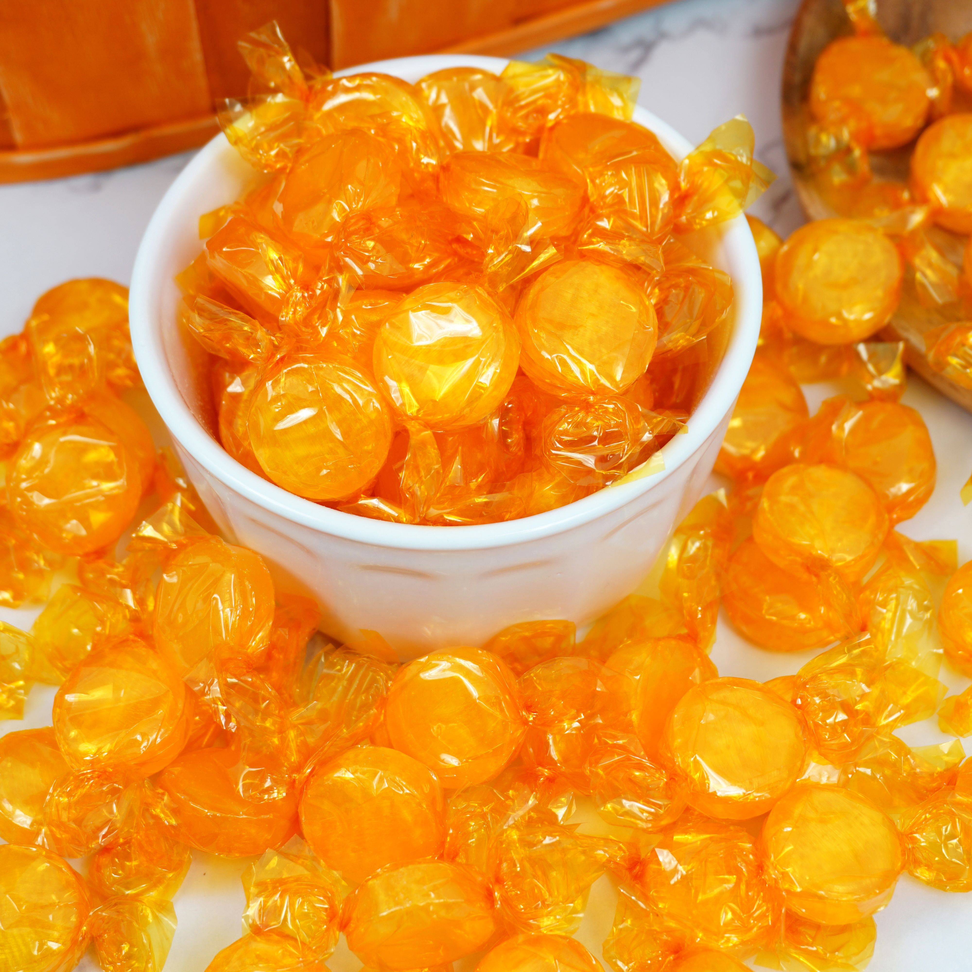 Butterscotch Hard Candy - 5lb Bulk Bag (Approx. 375 pcs) - Individually Wrapped Butterscotch Candy Discs - The Hampton Popcorn & Candy Company