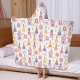 thumbnail image 5 of Colorful Princess Castle Pattern Hooded Bath Towel，60"x35" for Ages 3 To 12 Kids, Quick Dry Lightweight Soft Microfiber Hood Beach Towel Cover Up for Kids, 5 of 7