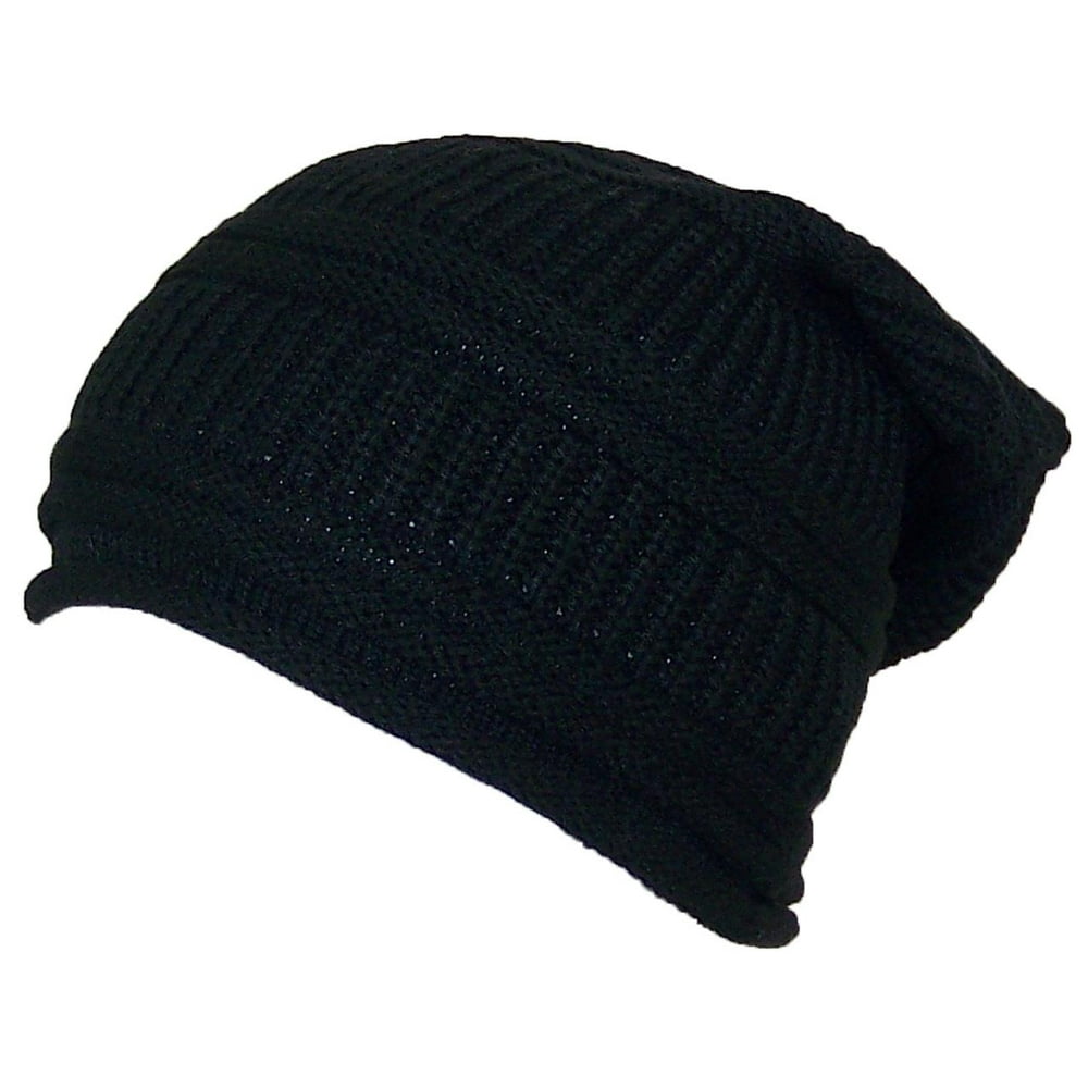 David and Young - David & Young Womens Textured Knit Winter Slouchy Hat
