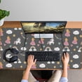 thumbnail image 4 of Long Mouse Pads for Desk,Dark Gray Princess Unicorn Cloud Pattern Desk Mats on Top Of Desks, Desk Mouse Pad Extra Large with 3mm Non-Slip Base and Stitched Edge for Gaming,Office,Work,Home 47.3"x23.6", 4 of 6
