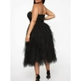 thumbnail image 3 of Tulle Skirts for Women Long Length Tutu Fairy Tiered Skirt A Line Mesh Elastic Waist Skirts, 3 of 6