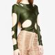 thumbnail image 4 of Camisa de manga larga para mujer, Top ahuecado Irregular a la moda, informal, cómodo para fiestas, Club y citas, 4 of 7