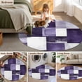 thumbnail image 6 of Purple Abstract Round Area&nbsp;Rug 3.3ft Modern Rustic Geometric Non-Slip&nbsp;Washable Circle Rugs Soft Felt Indoor Floor Mat for Bedroom Kitchen Living Room Bathroom, 6 of 9