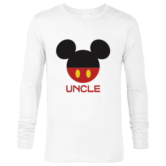 Disney Mickey Mouse Icon Shorts Uncle Birthday Father’s Day - Long Sleeve T-Shirt for Men - Customized-White