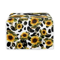 ZUXONGSY Sunflower Cow Pattern Toster Cover 2 Slice Toaster Dust Cover Dustproof Cover Wide Slot Universal Size Kitchen Appliance Cover for Bread Machine Home Decor