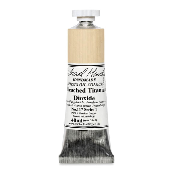 Michael Harding Artists Oil Color - Unbleached Titanium Dioxide, 40 ml tube