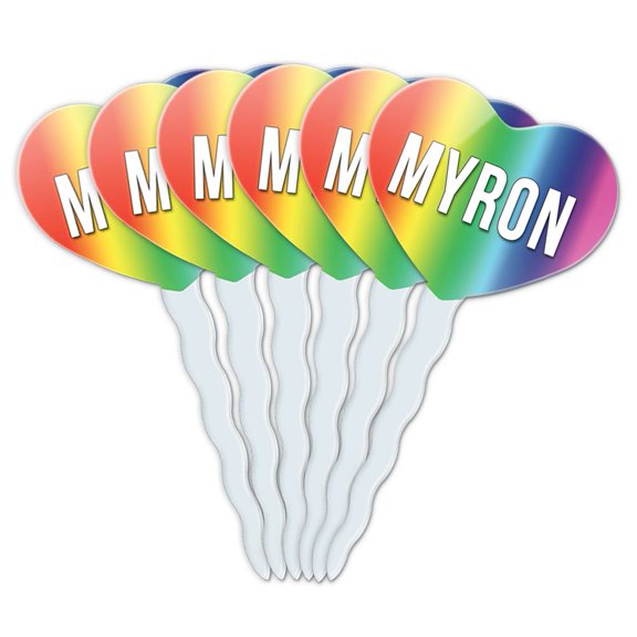 Myron Heart Love Cupcake Picks Toppers - Set of 6