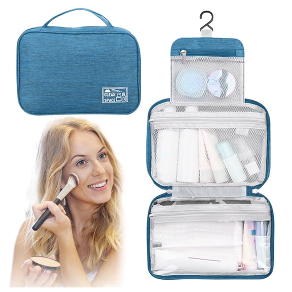 Cosmetic Bag Toiletry Bag Travel Makeup Organizer Large Hanging Storage with 3 Compartments for Men and Women