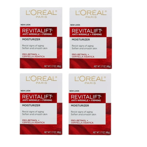L'oreal Paris Revitalift Face & Neck Anti-Wrinkle & Firming Moisturizer Day Cream 1.70 oz (Pack of 4) 4 pcs
