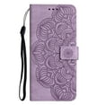 thumbnail image 3 of Samsung A32 Case 4G, Slim Mandala Pattern Embossed Wallet Card Slot PU Leather Magnetic Closure Kickstand Folio Stand with Strap Case For Samsung Galaxy A32 4G,Purple, 3 of 11