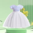 thumbnail image 2 of Generic 2024 New Children's Dress Lace Wedding Skirt Princess Dress Attended The Party To Attend The Event Elegant Sweet Autumn Winter Clothes （10-11Years White）, 2 of 8