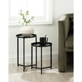 thumbnail image 3 of Kate and Laurel Aguilar Modern Round Plant Stand Set, Set of 2, Black, Transitional Two-Piece Accent Table Set for Use as Indoor or Outdoor Plant Risers, 3 of 10