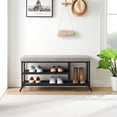 thumbnail image 4 of Shoe Storage Bench with Seat Cushion, Entryway Shoe Rack Bench 2 Tier Shoe Storage Shelf, 4 of 8