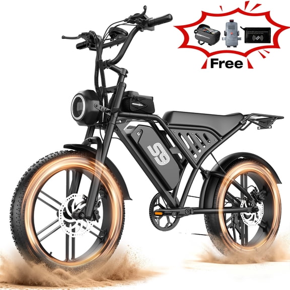 2200W Peak Electric Bike for Adults-F30, 20"4.0 Fat Tire Ebike, 7-Speed 48V 20Ah Cargo Ebike,All-Terrain Off-Road Electric Mountain Bicycle，Full Suspension /Disc Brake UL2849, 440Lbs