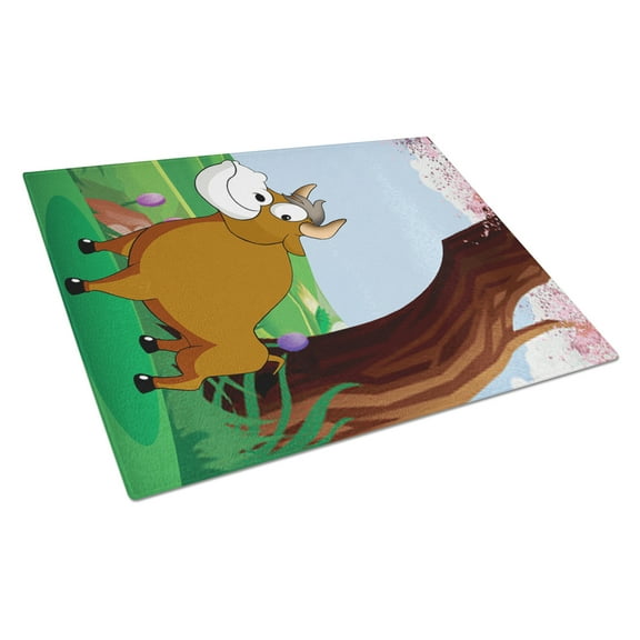 Caroline's Treasures Bull under the Tree Glass Cutting Board Large
