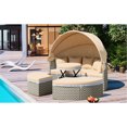 thumbnail image 4 of Round Patio Sectional Sofa | Transformable Daybed for Garden Use | Durable Metal Frame with PE Rattan | Solve Comfort and Weather - Resistance Issues, 4 of 7