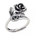 thumbnail image 5 of EOEMY S925 Pure Sterling Silver Women Ring Lucky Rose Flower Band Ring Adjustable, 5 of 5