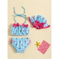 thumbnail image 2 of Bagilaanoe Newborn Baby Girls Swimsuits 3 Piece Bikinis Set Print Sleeveless Tops + Briefs + Hat 6M 12M 18M 24M Infant Swimwear Bathing Suit Beachwear, 2 of 9