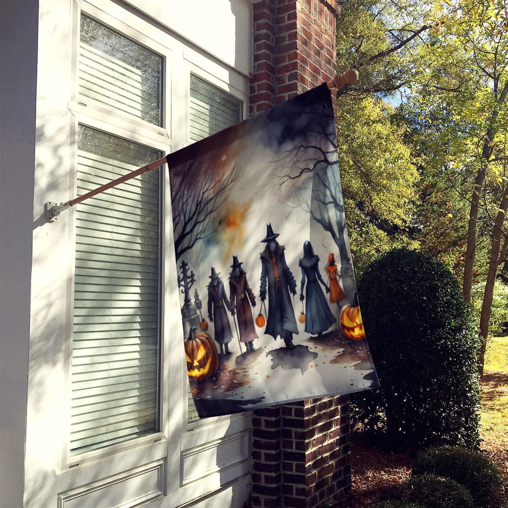 Halloween Dog House Flag 28x40IN Double-Sided Polyester Decorative Sleeve Pole Flag for Outdoor Home Garden Patio
