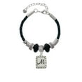 thumbnail image 2 of Delight Jewelry Silvertone Pebble Border Initial - M Grandmother Celtic Knot Leather Bead Bracelet, 7"+2" Extender, 2 of 4